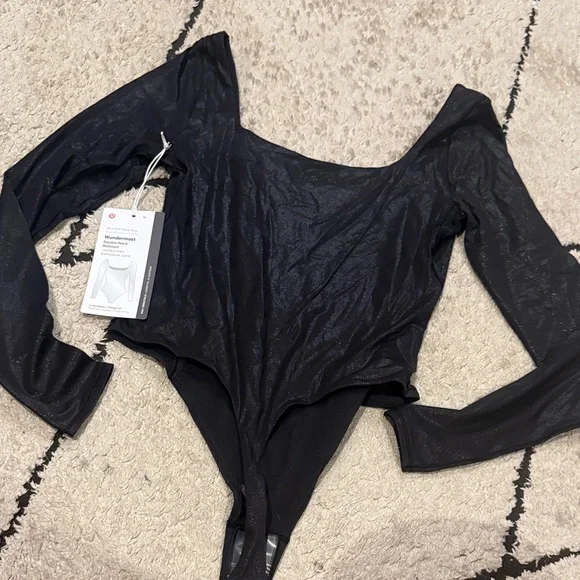 Lululemon nulu square neck longsleeve bodysuit shine  Long Sleeve Bodysuit m new - Picture 2 of 5
